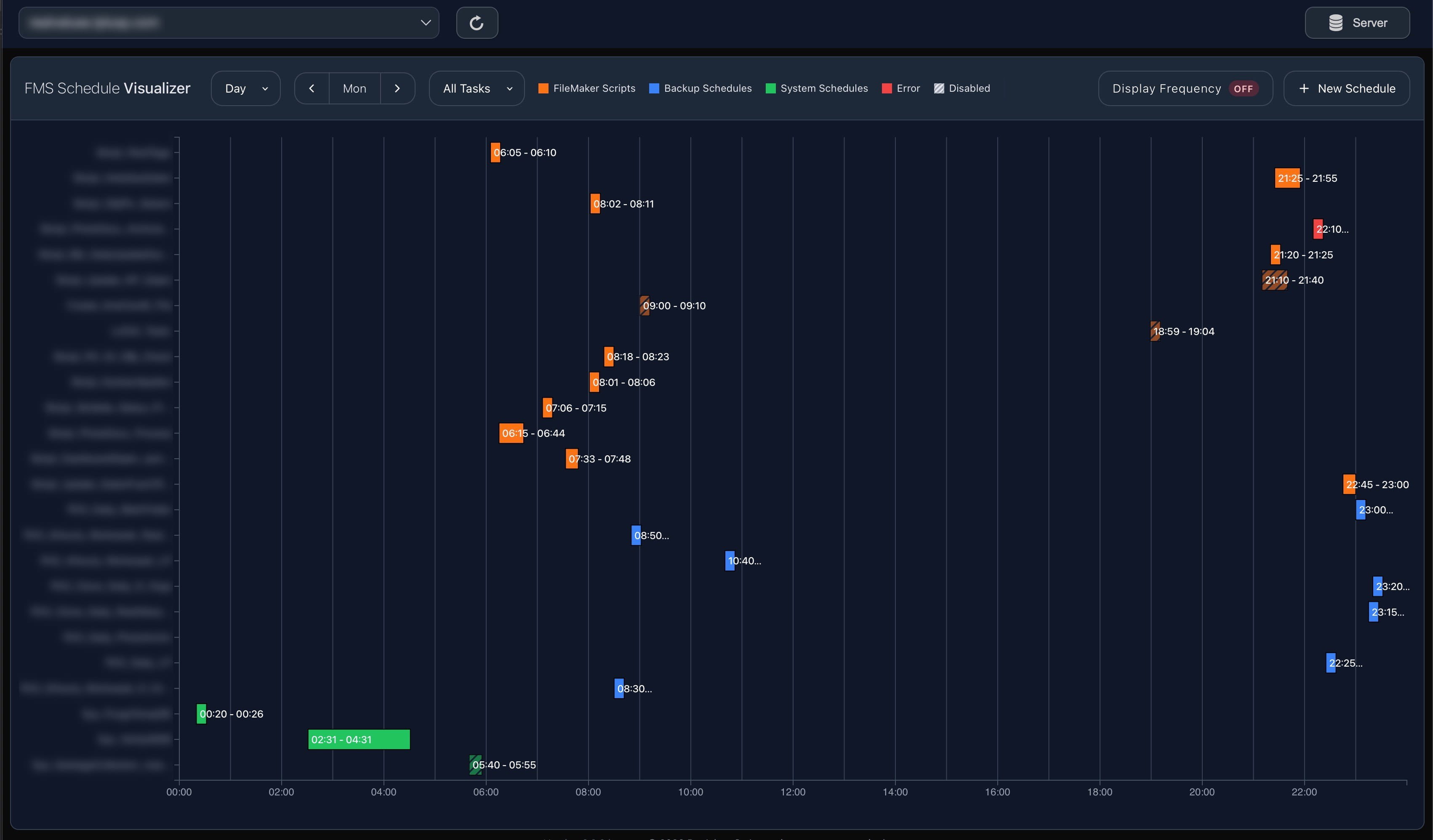FMS Schedule Visualizer main screen